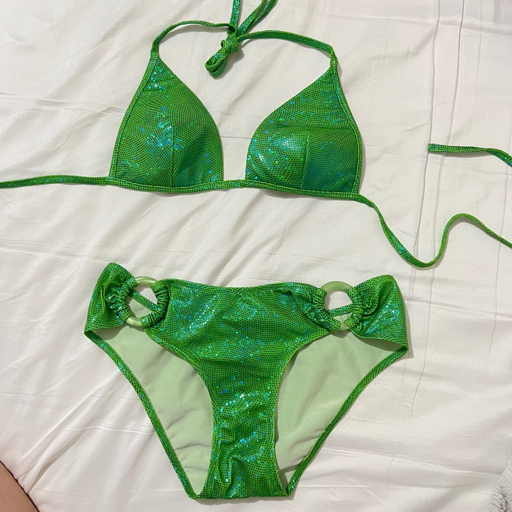 [D&G] Green Sparkly Bikini